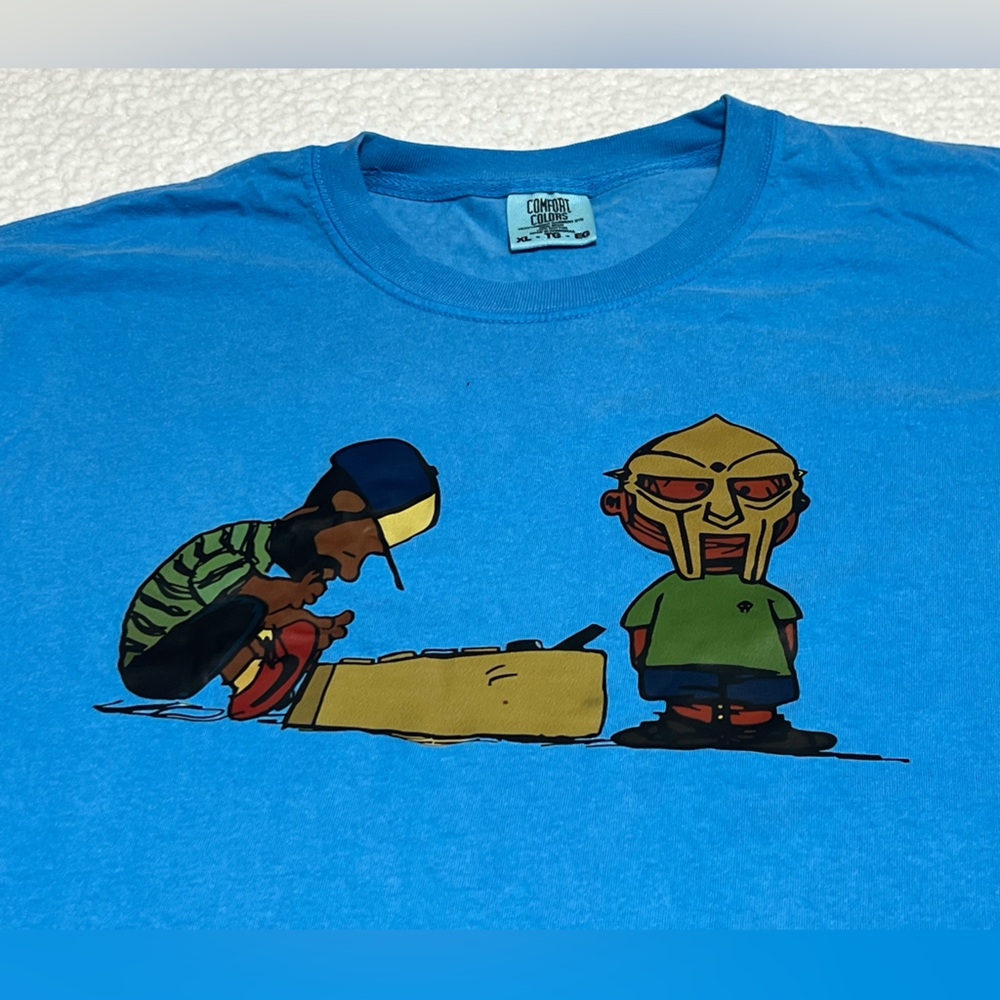 MF DOOM X J. DILLA Cartoon Mashup Rap Shirt NEW - Picture 2 of 3